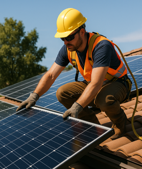 worker fitting solar panel 278x331 worker fitting solar panel 278x331